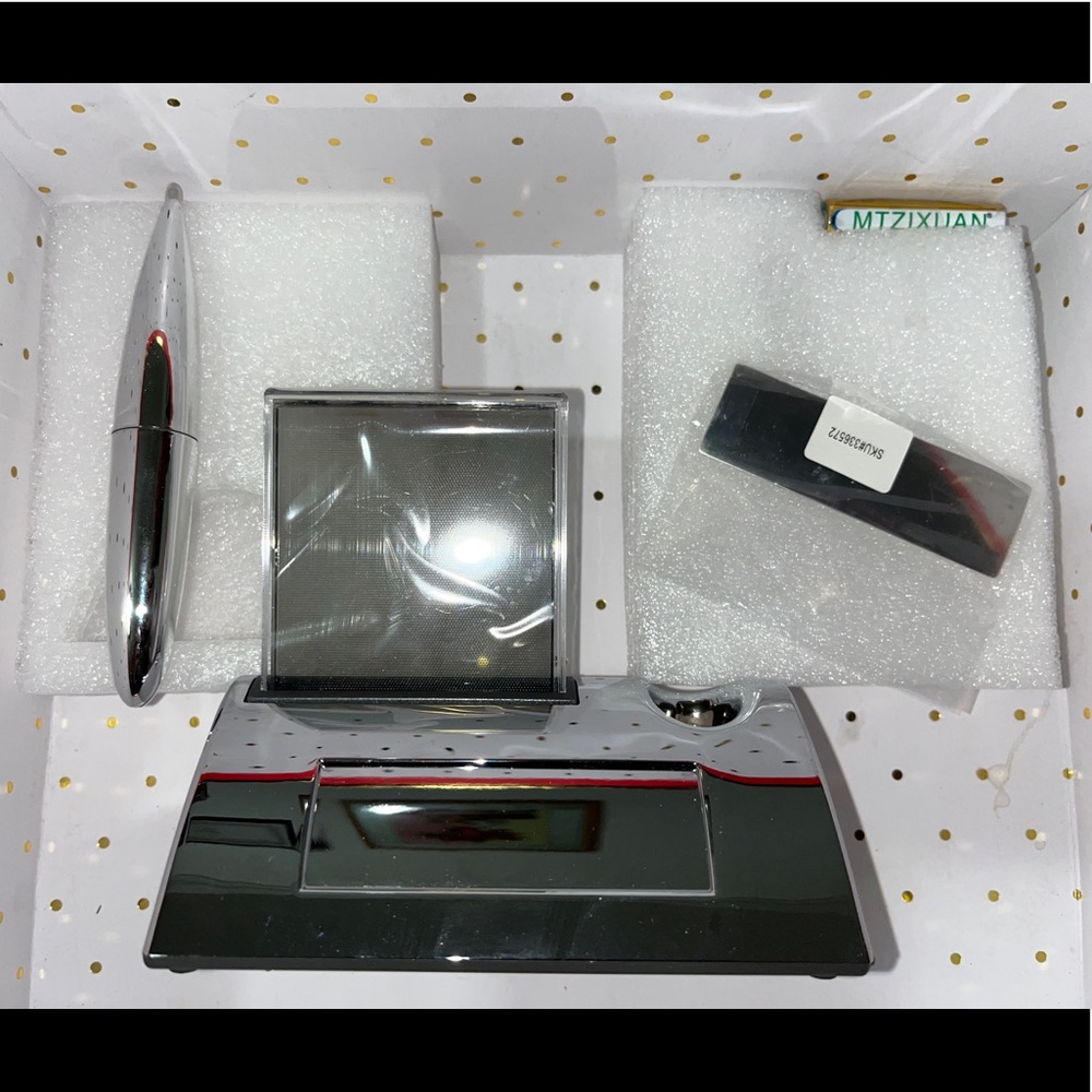 Things Remembered Gravity Pen Stand & Lighted Touch Clock Timer Temperature new